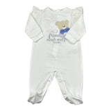 Nanan Tutina tinta unita con Ricami Bianco per Neonata E24418 BIANCO NANAN 