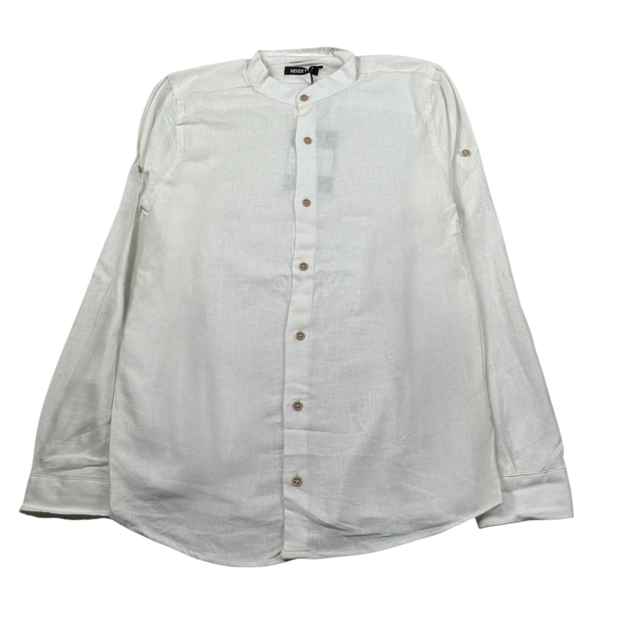 Never Too Camicia Manica Lunga tinta unita Collo Coreano Panna per Bambino 1988 PANNA NEVER TOO 