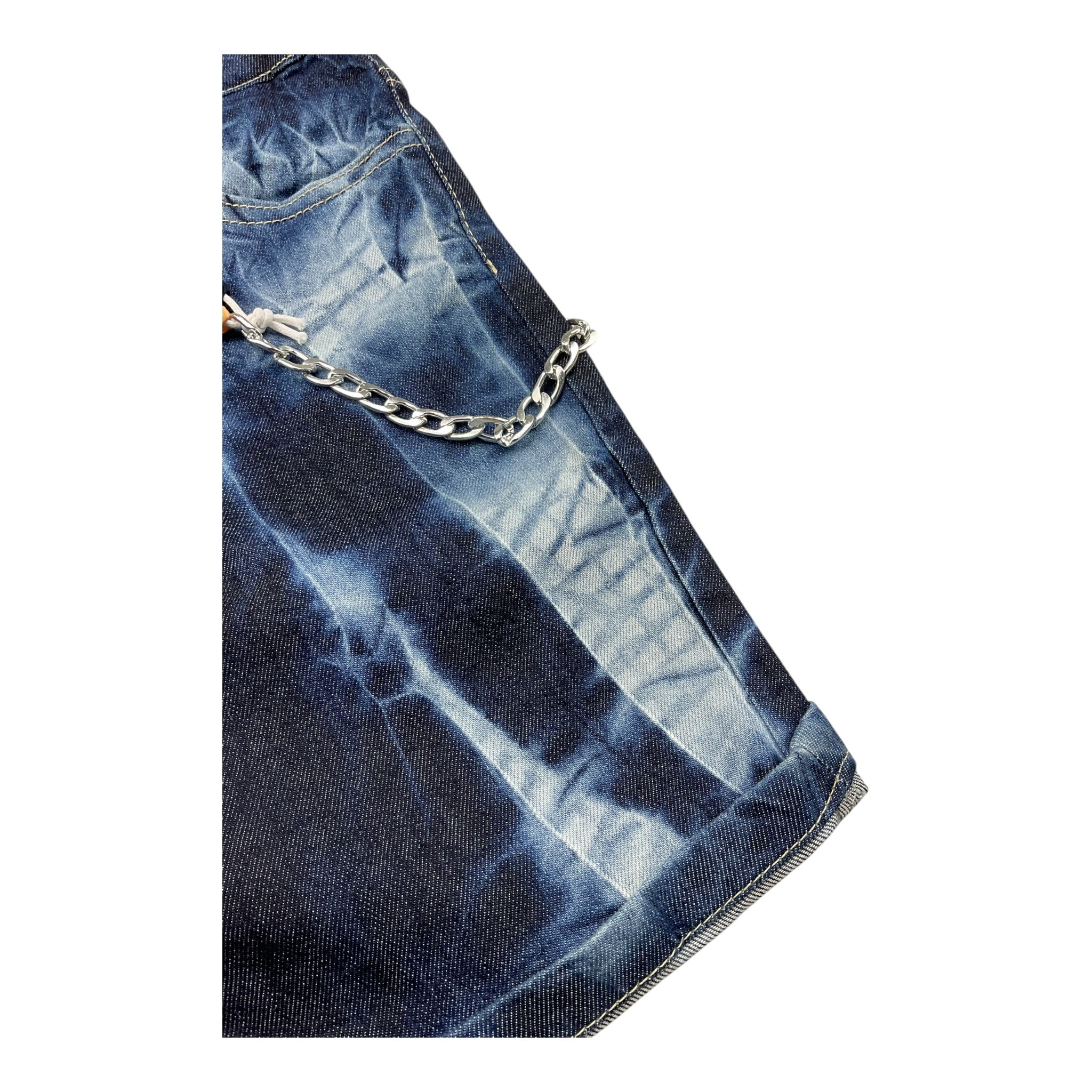 Never Too Bermuda In Denim con Girovita Regolabile E Fantasia  per Bambino NT1617B BLU NEVER TOO 