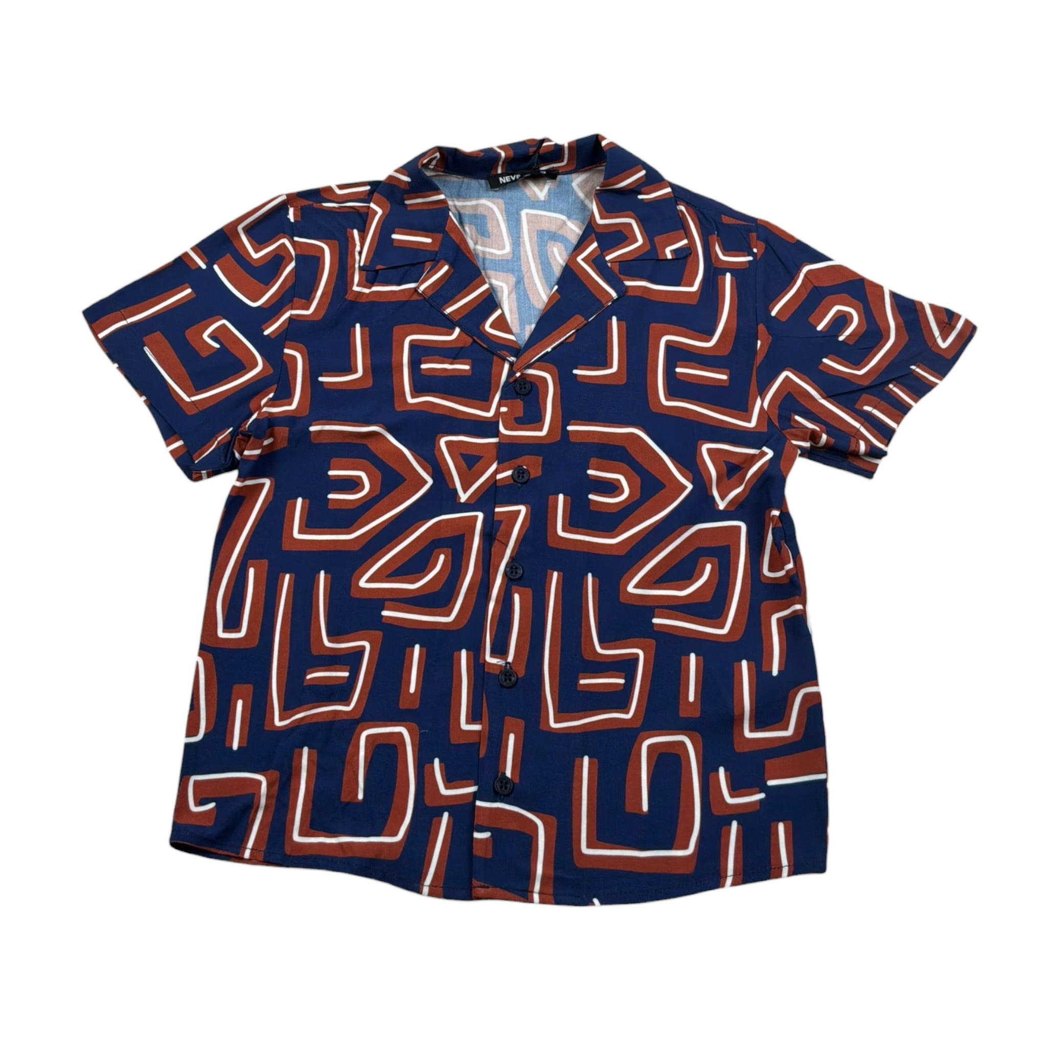 Never Too Camicia tinta unita con Fantasia Blu per Bambino NT2390B BLU NEVER TOO 