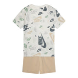 Nike Completo 2 Pezzi T-Shirt-Bermuda Tinta Unita per Neonato 86N043N BIANCO/BEIGE NIKE 