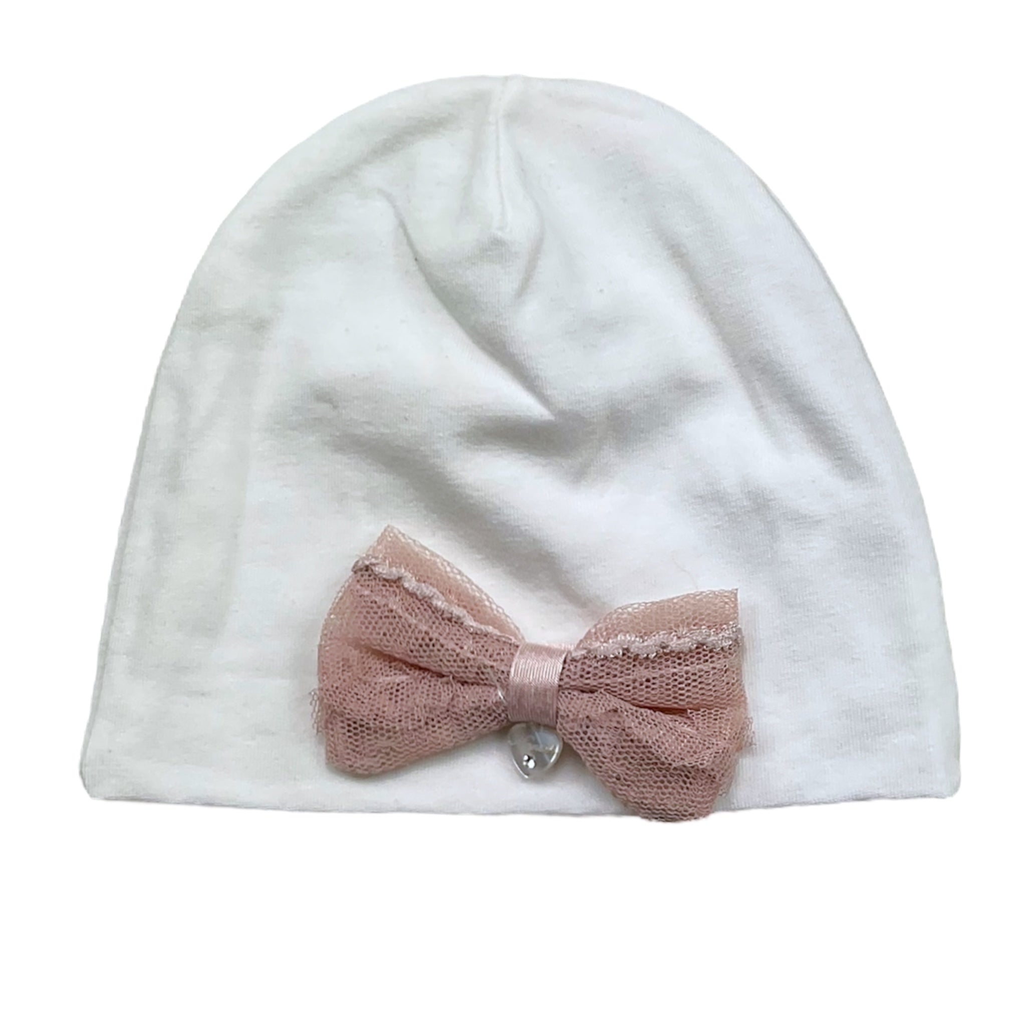 Ninnaoh Cappello Tinta Unita con Fiocco per Neonata E2331 BIANCO NINNAOH 