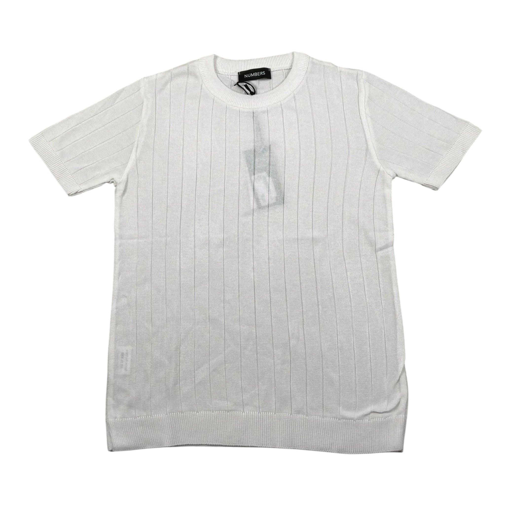 Numbers T-Shirt Girocollo In Filo Tinta Unita per Bambino FIL07 BIANCO NUMBERS 