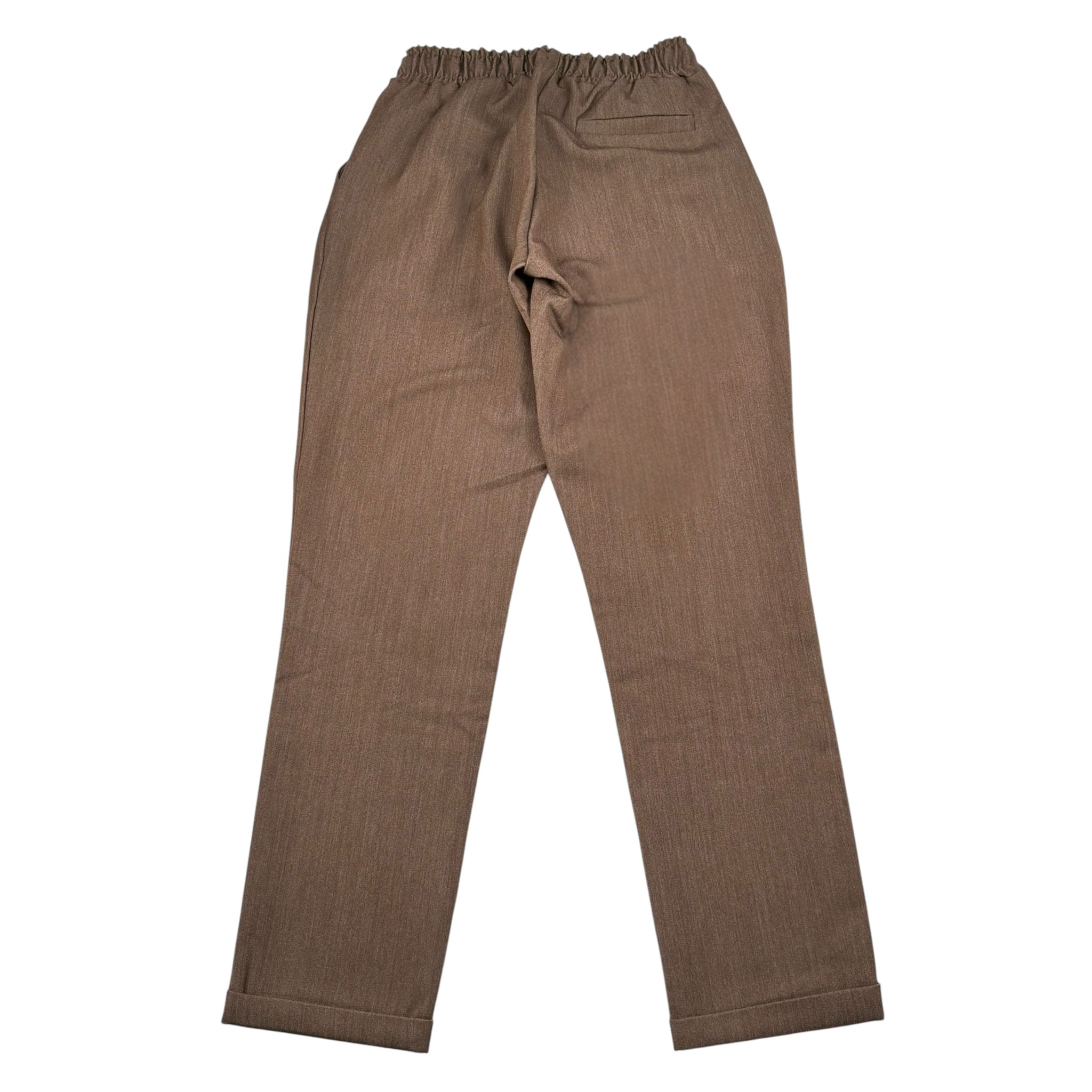Numbers Pantalone Tinta Unita con Elastico In Vita per Bambino PA103 MARRONE NUMBERS 