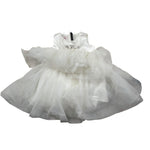 Nunzia Corinna Abito Giromanica tinta unita con Tulle Bianco per Neonata NB2014419 BIANCO NUNZIA CORINNA 
