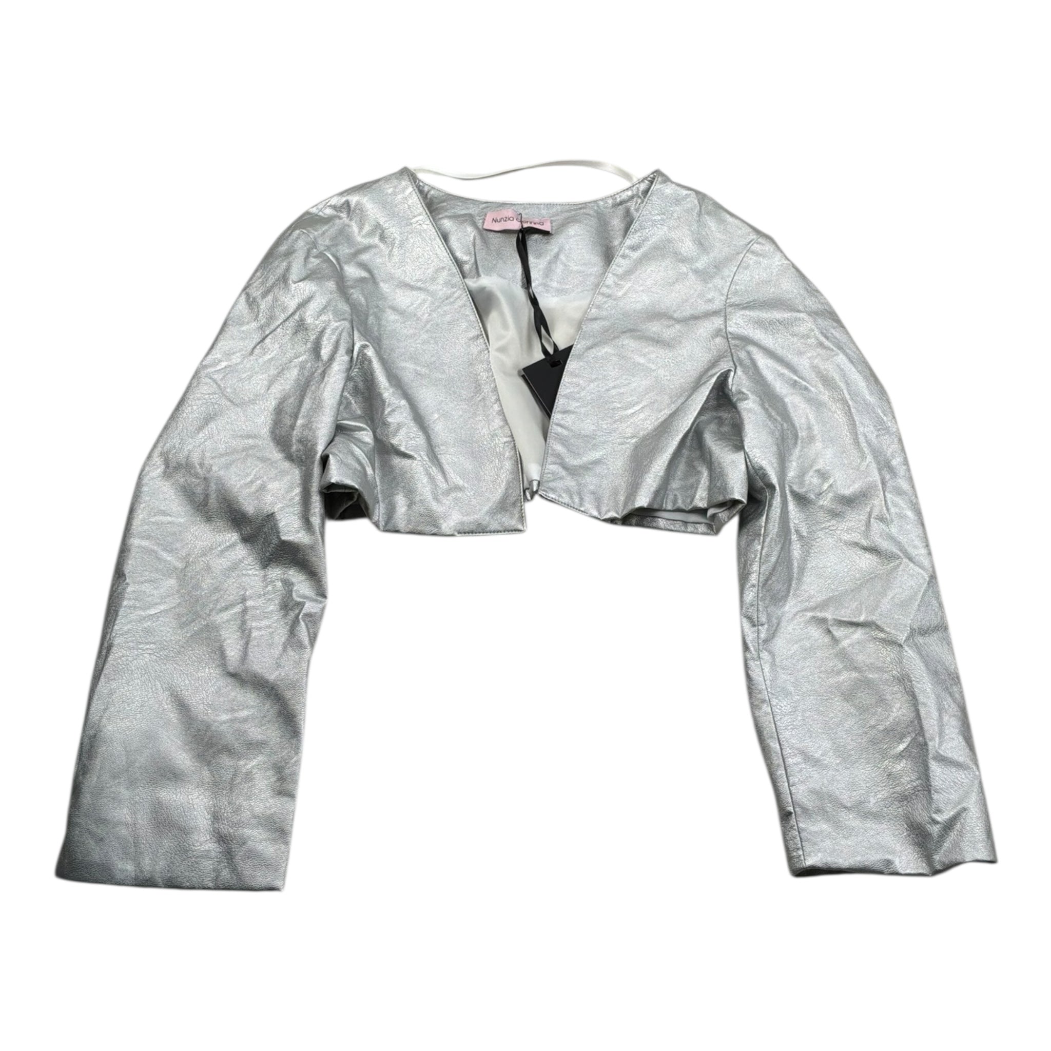 Nunzia Corinna Giubbino Ecopelle Tinta Unita per Bambina NJ1216165 ARGENTO NUNZIA CORINNA 
