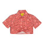 Off-White Camicia Mezza Manica Tinta Unita con Stampa per Bambina OGGA018S2 SALMONE OFF-WHITE 