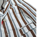 Over-D Giacca Bicolore con Fantasia A Righe per Bambino OK715GC BIANCO/MARRONE OVER-D 