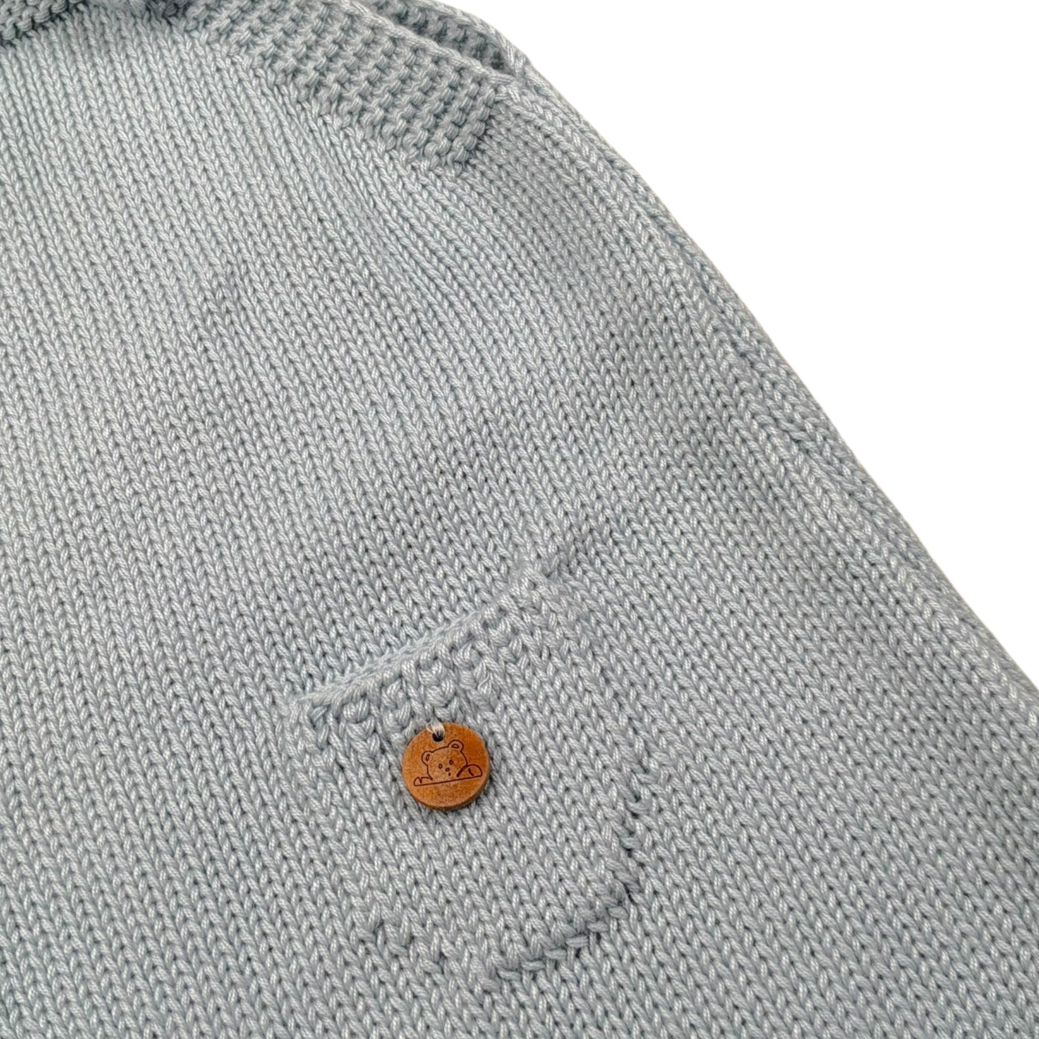 Pangasa Salopette Tinta Unita In Maglia per Neonata SALOPPP AZZURRO PANGASA 