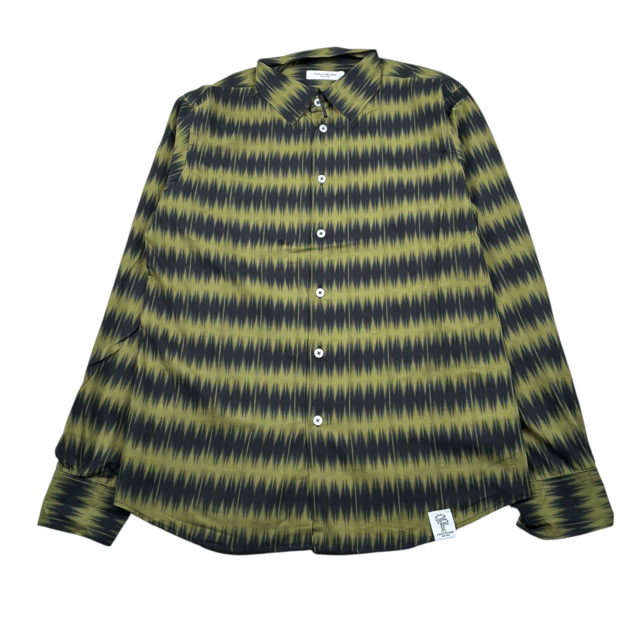 Paolo Pecora Camicia Manica Lunga Stampa Fantasia Verde per Bambino PP3702 VERDE PAOLO PECORA 