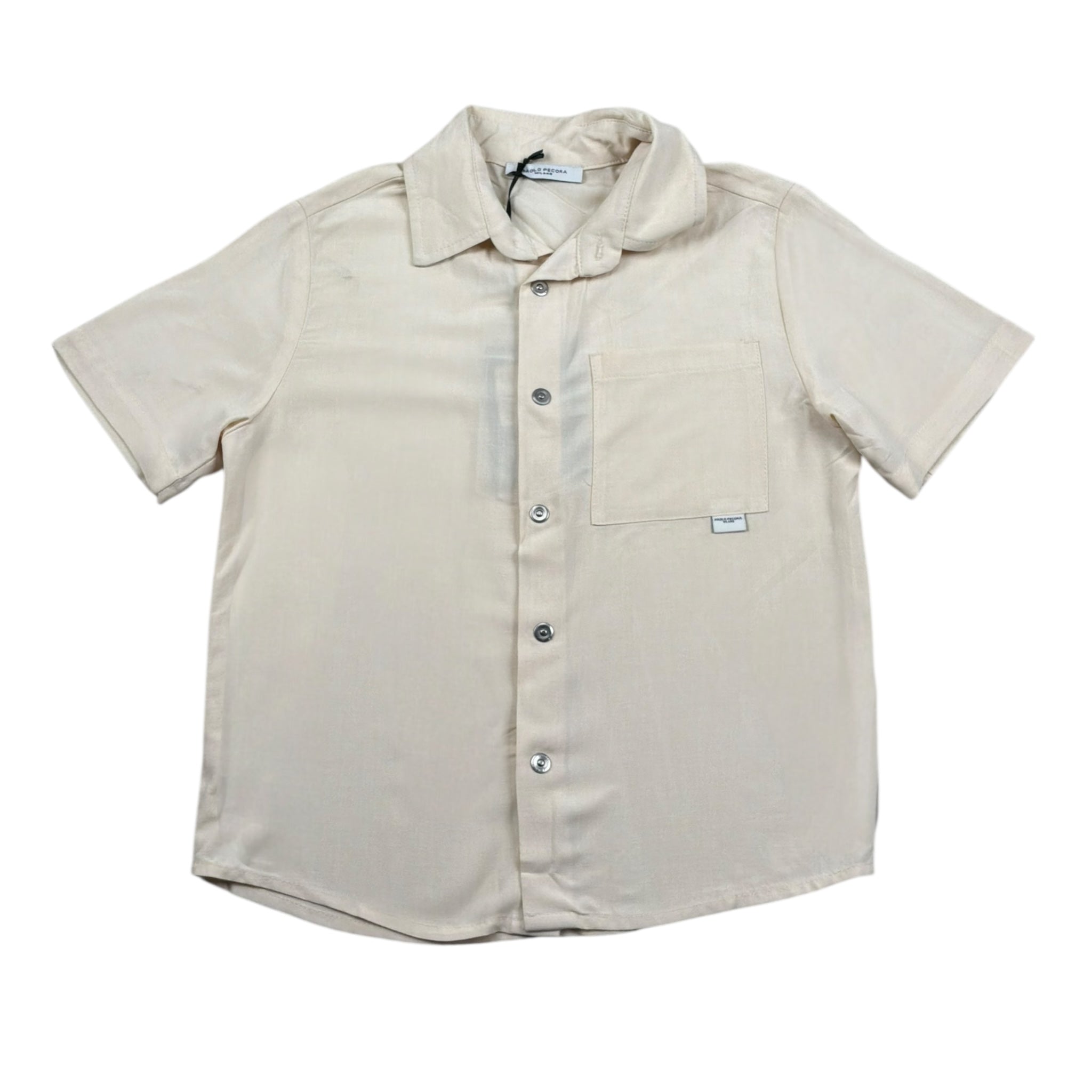 Paolo Pecora Camicia Mezza Manica Tinta Unita per Bambino PP4001X AVORIO PAOLO PECORA 
