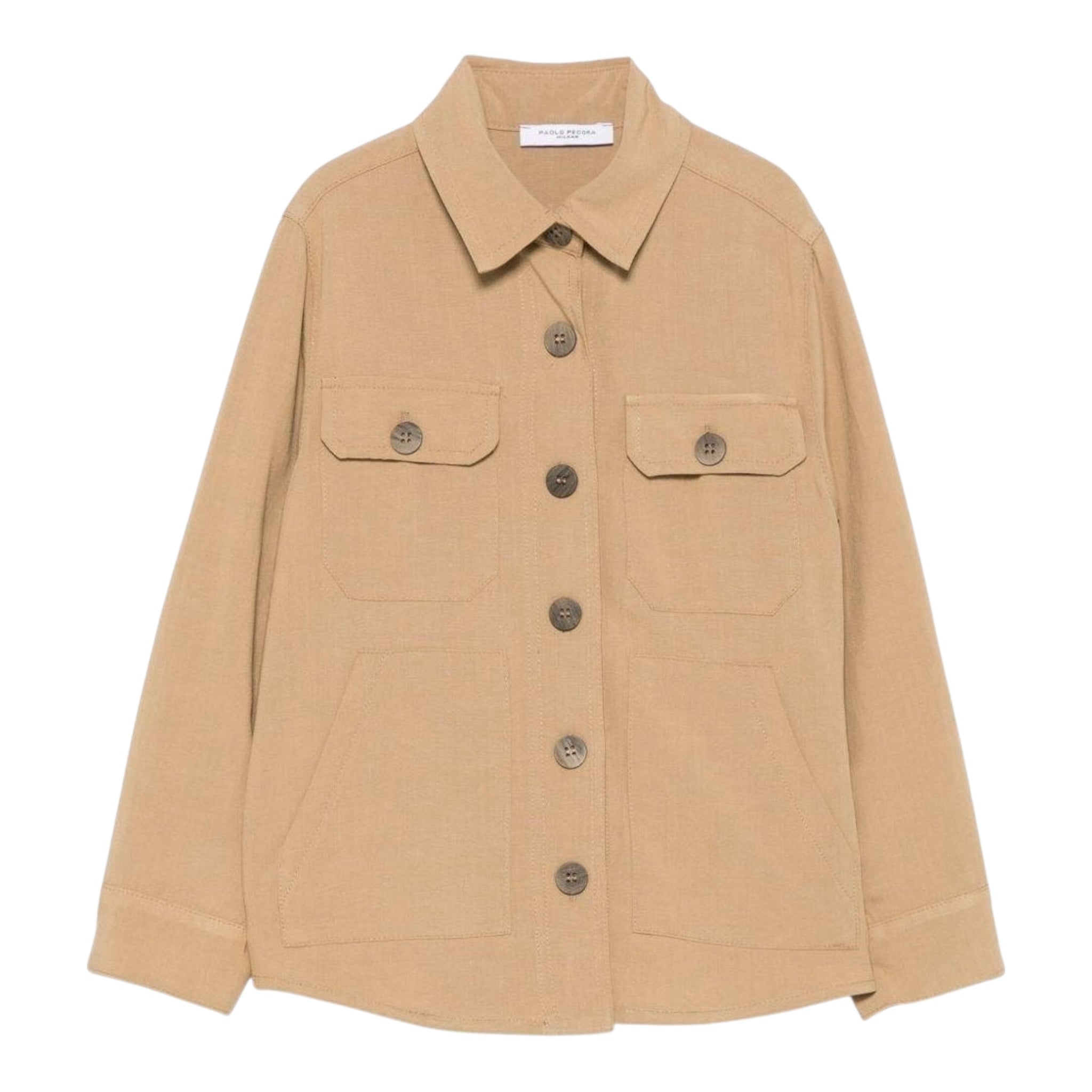 Paolo Pecora Camicia Manica Lunga Tinta Unita per Bambino PP4067X BEIGE PAOLO PECORA 