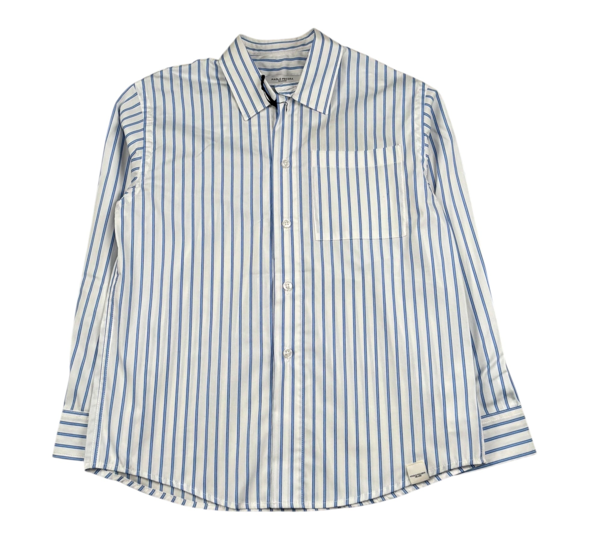 Paolo Pecora Camicia Manica Lunga Tinta Unita Fantasia A Righe per Bambino PP4342 BIANCO PAOLO PECORA 