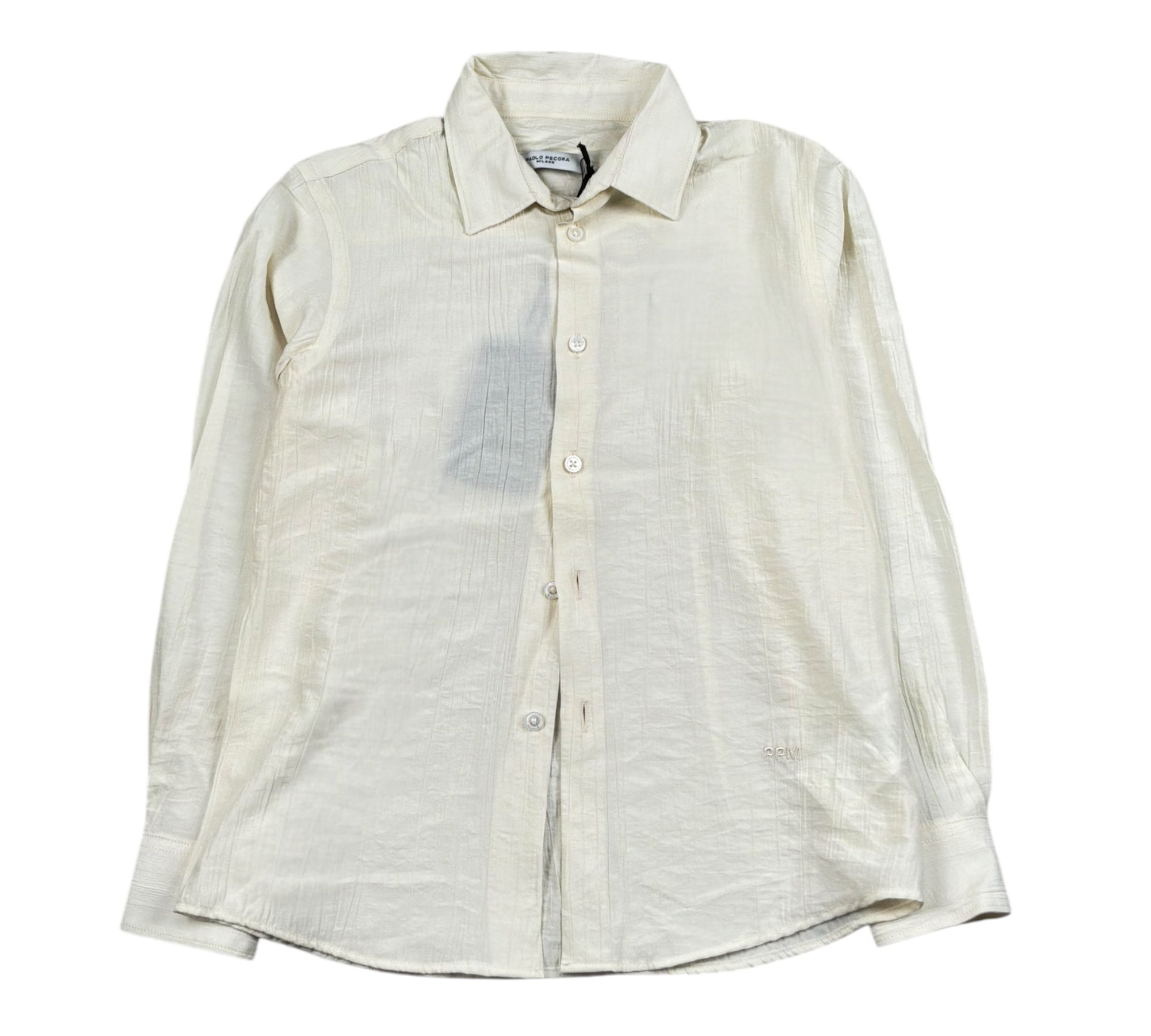 Paolo Pecora Camicia Manica Lunga Tinta Unita per Bambino PP4355 SABBIA PAOLO PECORA 