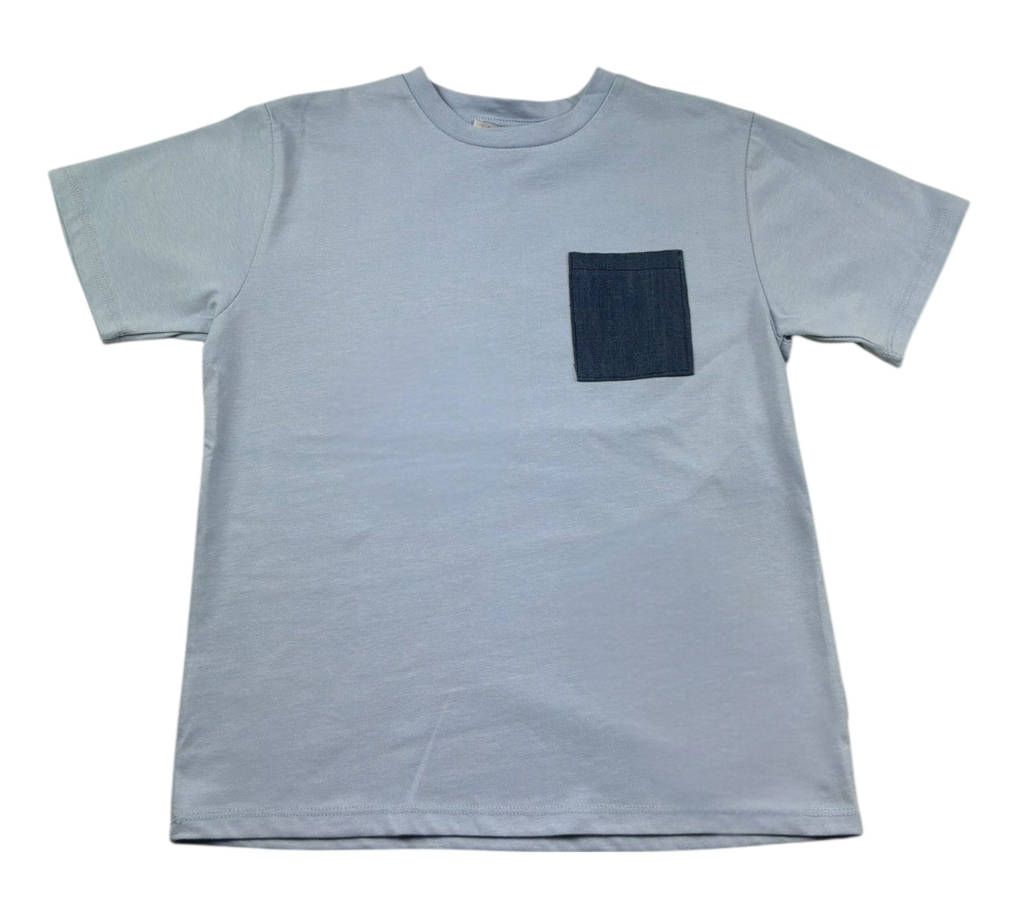 Paolo Pecora T-Shirt Girocollo Tinta Unita con Taschino per Bambino PP4364 AZZURRO PAOLO PECORA 