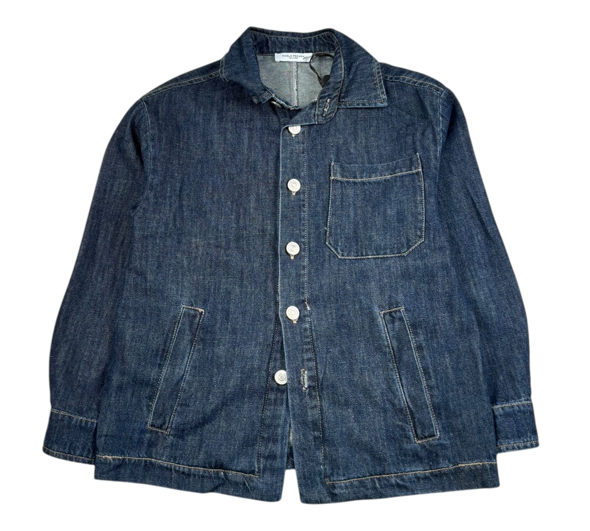 Paolo Pecora Camicia In Denim Tinta Unita Manica Lunga per Bambino PP4371 BLU PAOLO PECORA 