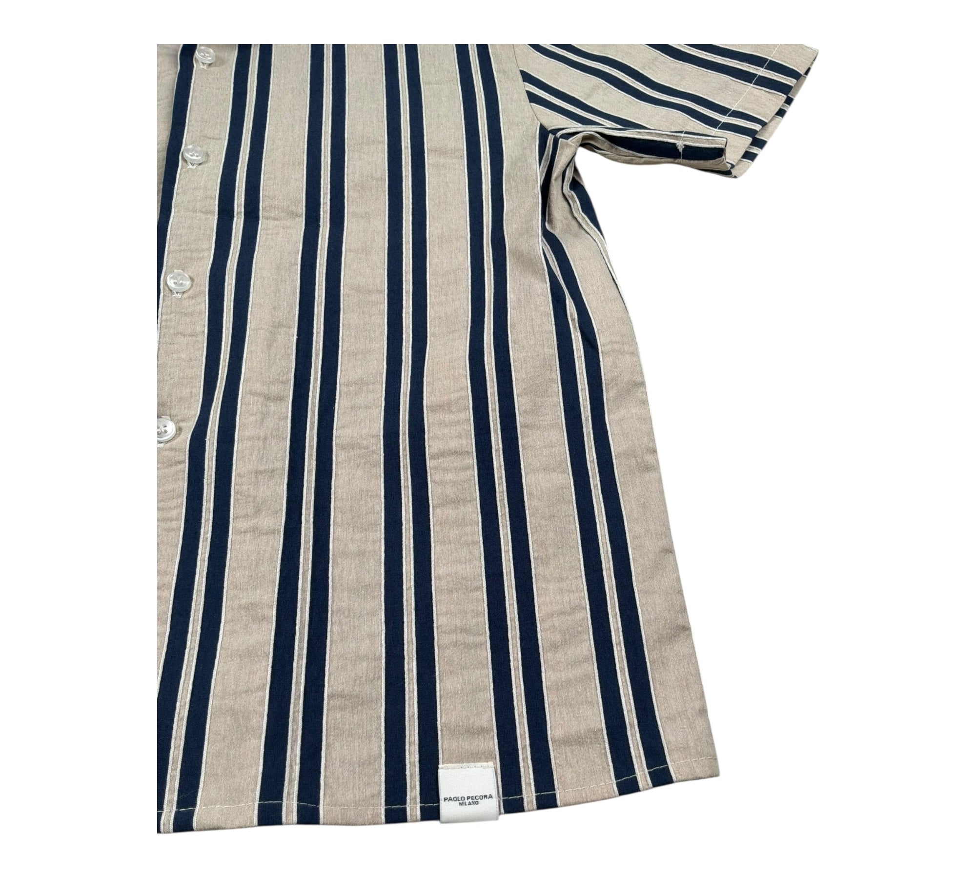 Paolo Pecora Camicia Mezza Manica Fantasia A Righe per Bambino PP4390 BEIGE PAOLO PECORA 