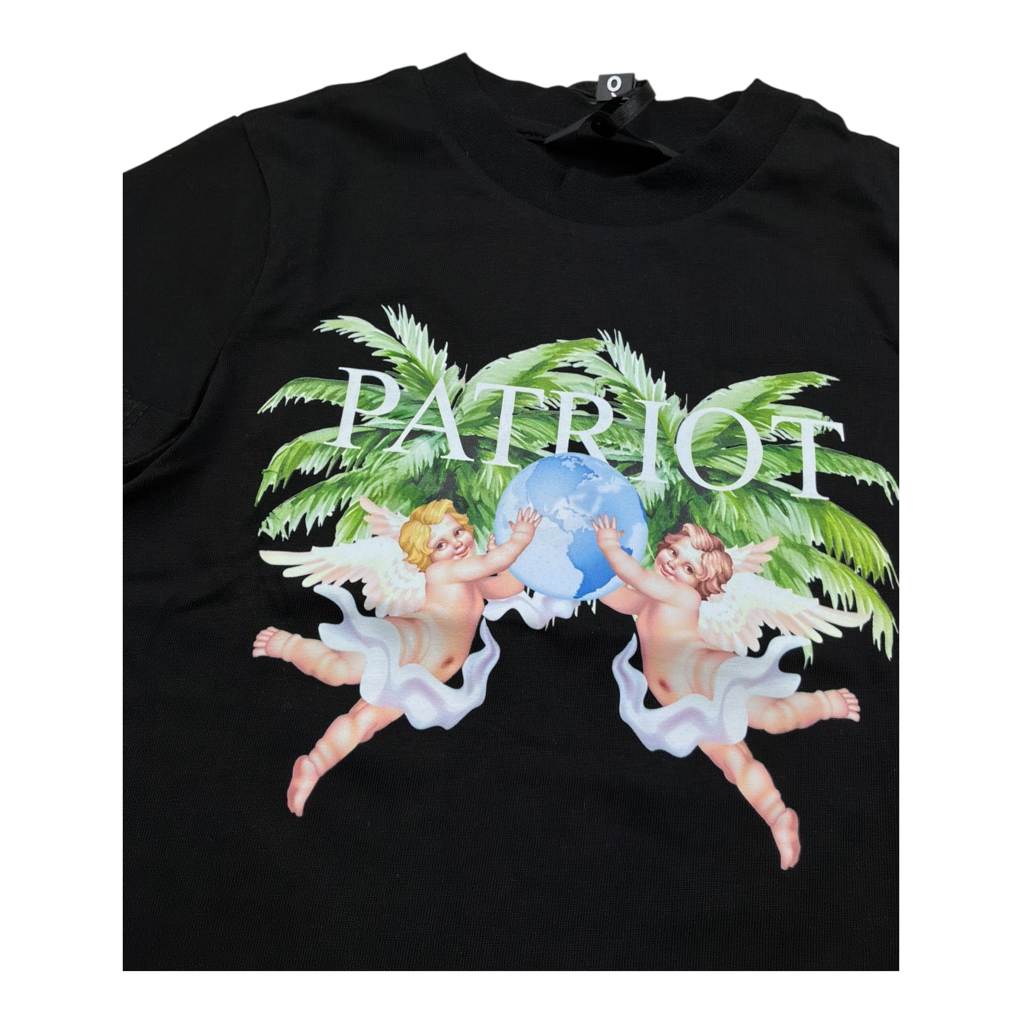 Patriot T-Shirt Girocollo Tinta Unita con Stampa In Contrasto per Neonato PTS003 NERO PATRIOT 