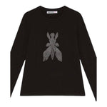 Patrizia Pepe Shirt Girocollo Tinta Unita con Brillantini per Bambina 7M0752 NERO PATRIZIA PEPE 