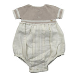 Paz Rodriguez Pagliaccetto Mezza Manica Bicolore per Neonato 00542375 BEIGE PAZ RODRIGUEZ 