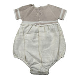 Paz Rodriguez Pagliaccetto Mezza Manica Bicolore per Neonato 00542375 BEIGE PAZ RODRIGUEZ 