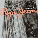 Pepe Feamo T-Shirt Girocollo Tinta Unita con Stampa per Bambino PB503980 AZZURRO PEPE JEANS 