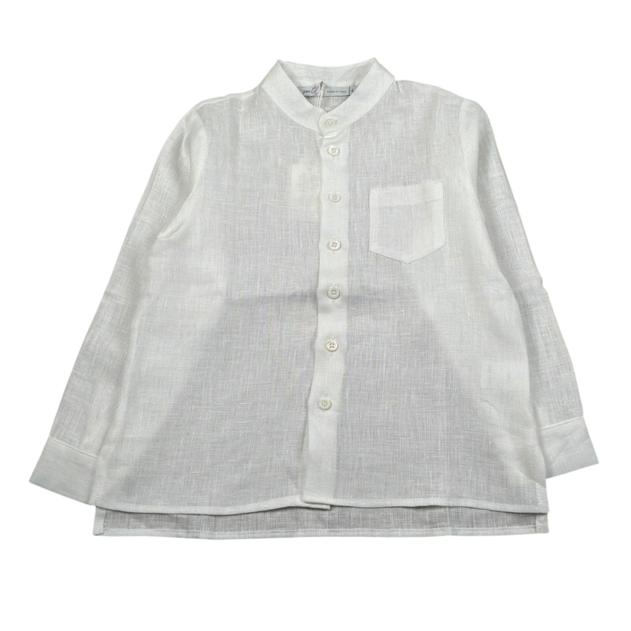 Per Te Camicia Manica Lunga tinta unita Collo Coreano Panna per Bambina 33874 PANNA PER TE 