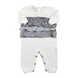 Per Te Tutina Tinta Unita con Balze In Contrasto per Neonata 53110 BIANCO PER TE 