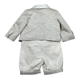 Petit Completo 5 Pezzi Giacca-Camicia-Bermuda-Cravatta-Gilet  per Neonato S3515478C PANNA PETIT 