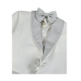 Petit Completo 5 Pezzi Giacca-Camicia-Bermuda-Papillon-Gilet  per Neonato S3515715L PANNA PETIT 