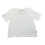 Petit Indi T-Shirt Tinta Unita con Bottone per Bambina SS24BK8308 BIANCO PETIT INDI 