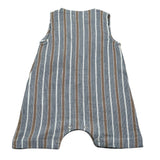 Petit Indi Pagliaccetti Tricolore con Fantasia A Righe Girmanica per Neonato SS25B1729 BLU PETIT INDI 