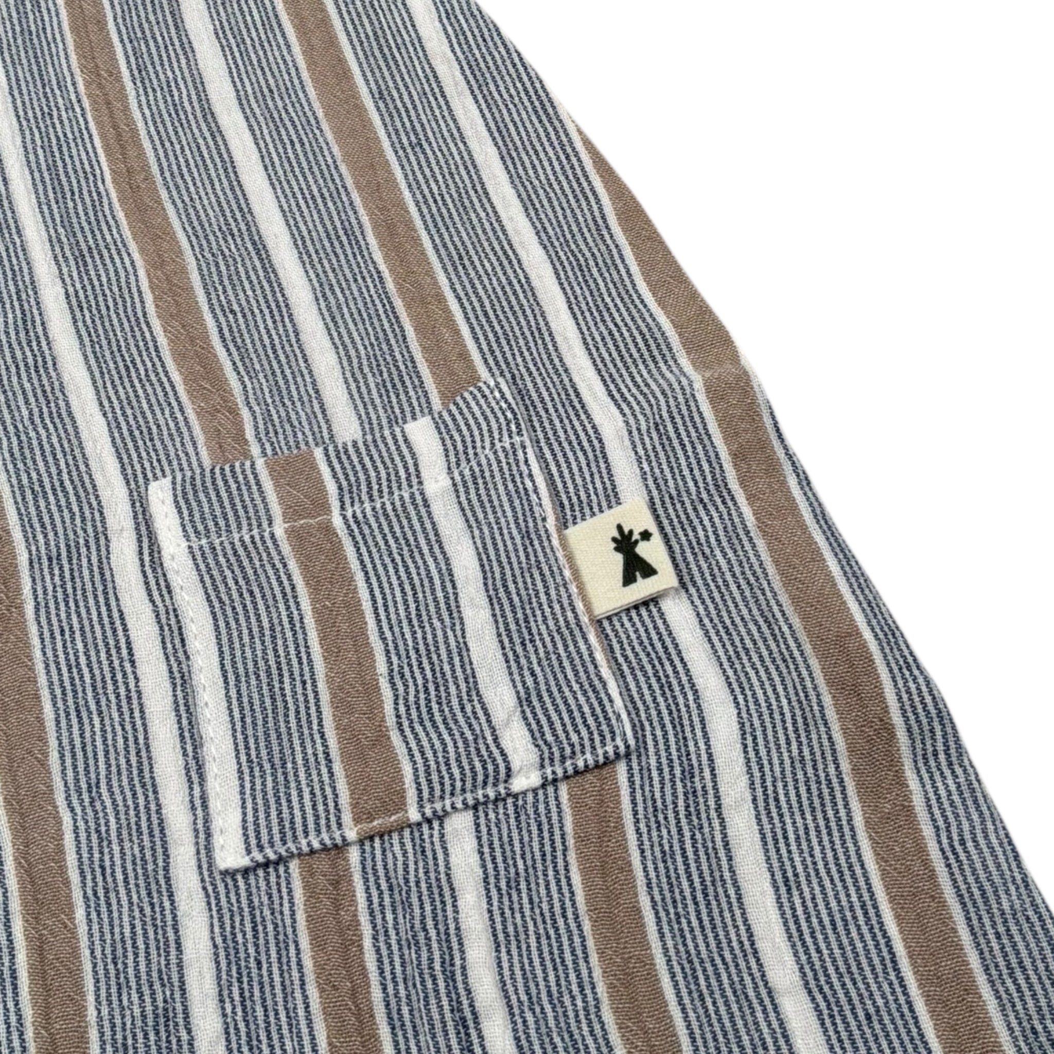 Petit Indi Pagliaccetti Tricolore con Fantasia A Righe Girmanica per Neonato SS25B1729 BLU PETIT INDI 