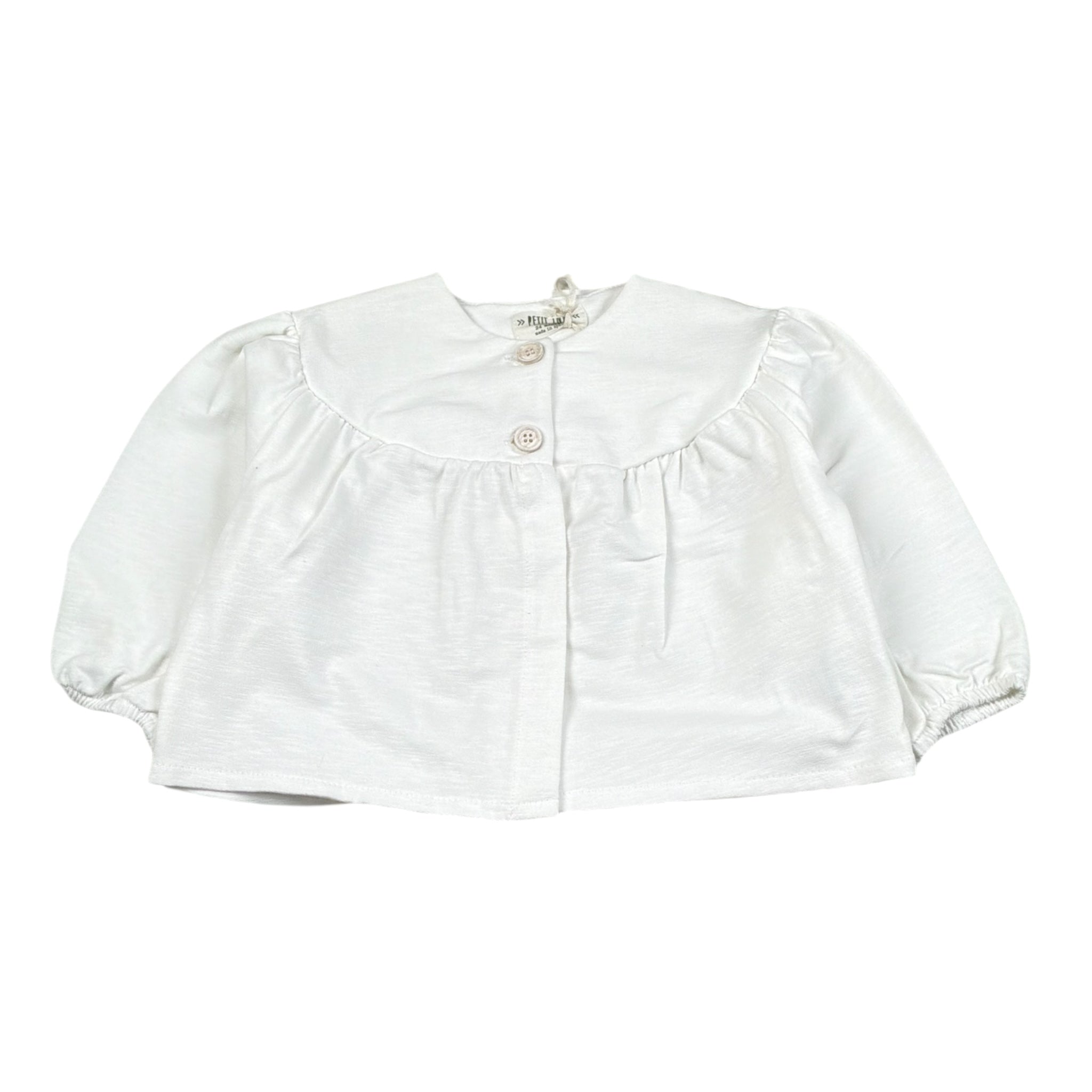Petit Indi Cardigan Tinta Unita con Bottoni per Neonata SS25B2018X BIANCO PETIT INDI 