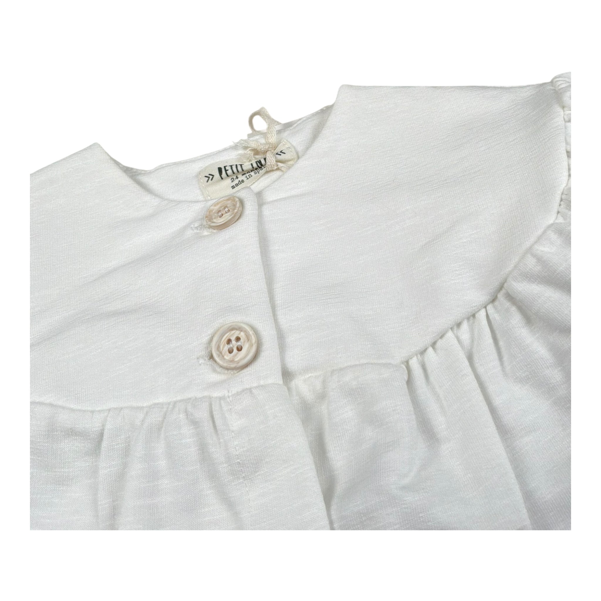 Petit Indi Cardigan Tinta Unita con Bottoni per Neonata SS25B2018X BIANCO PETIT INDI 