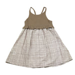 Petit Indi Abito Bicolore con Fantasia Quadri per Bambina SS25BK6527 BIANCO PETIT INDI 