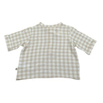 Petit Indi Camicia Tinta Unita con Fantasia A Quadri per Neonato SS25BK7115XN BEIGE PETIT INDI 