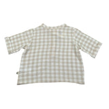 Petit Indi Camicia Tinta Unita con Fantasia A Quadri per Neonato SS25BK7115XN BEIGE PETIT INDI 