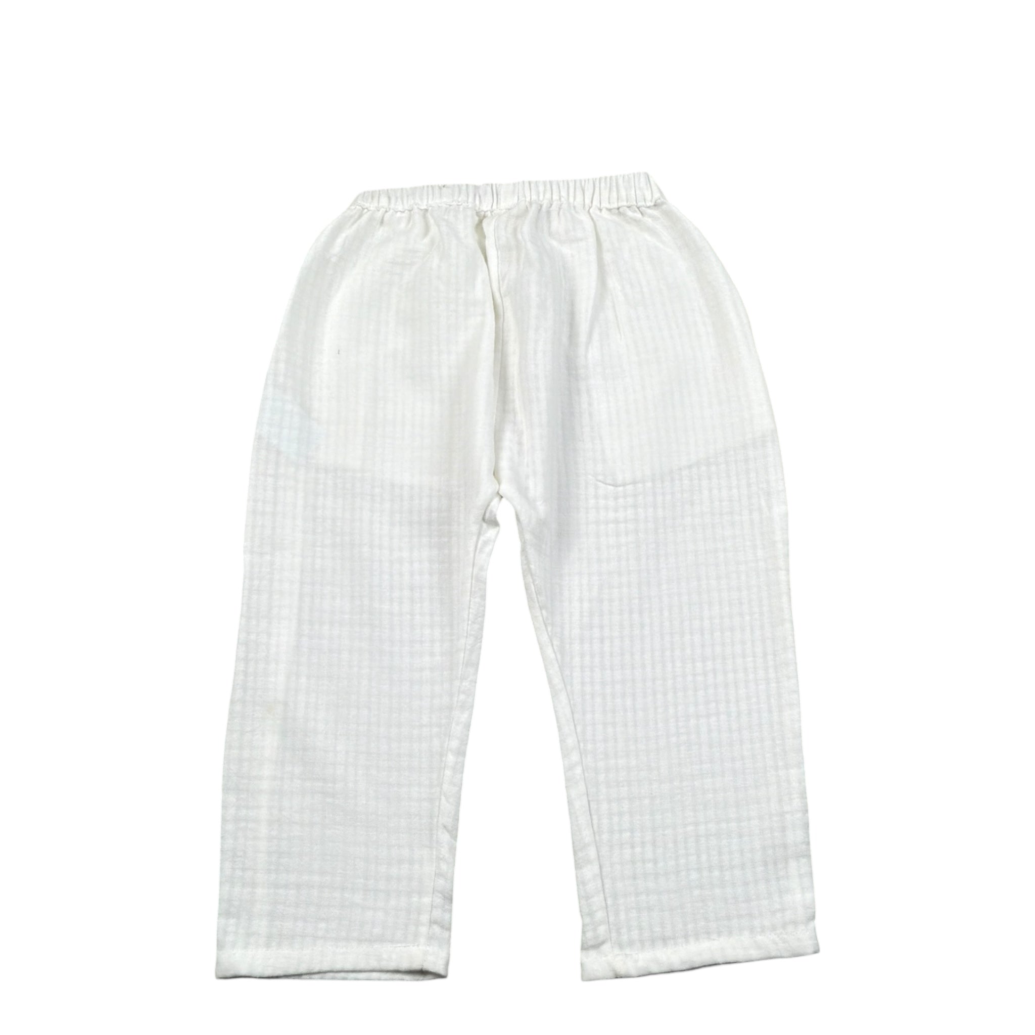 Petit Indi Pantalone Tinta Unita con Elastico In Vita per Bambino SS25BK8140X BIANCO PETIT INDI 