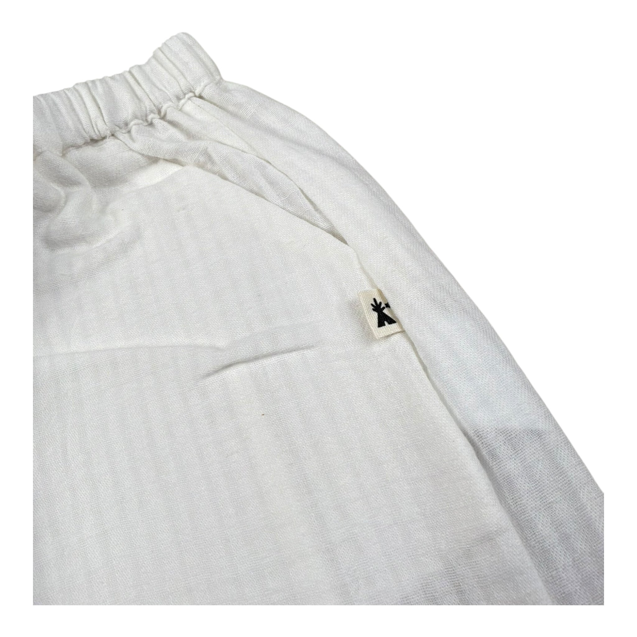 Petit Indi Pantalone Tinta Unita con Elastico In Vita per Bambino SS25BK8140X BIANCO PETIT INDI 