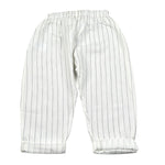Petit Indi Pantalone Tinta Unita con Fantasia A Righe per Neonato SS25BK8225X BIANCO PETIT INDI 