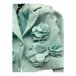 Petit Posh Giacca Crop Tinta Unita con Applicazioni per Bambina GFBS25068GC VERDE ACQUA PETIT POSH 