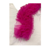 Petit Posh Body Giromanica Tinta Unita con Tulle per Bambina GFJS25073BD BIANCO/FUXIA PETIT POSH 
