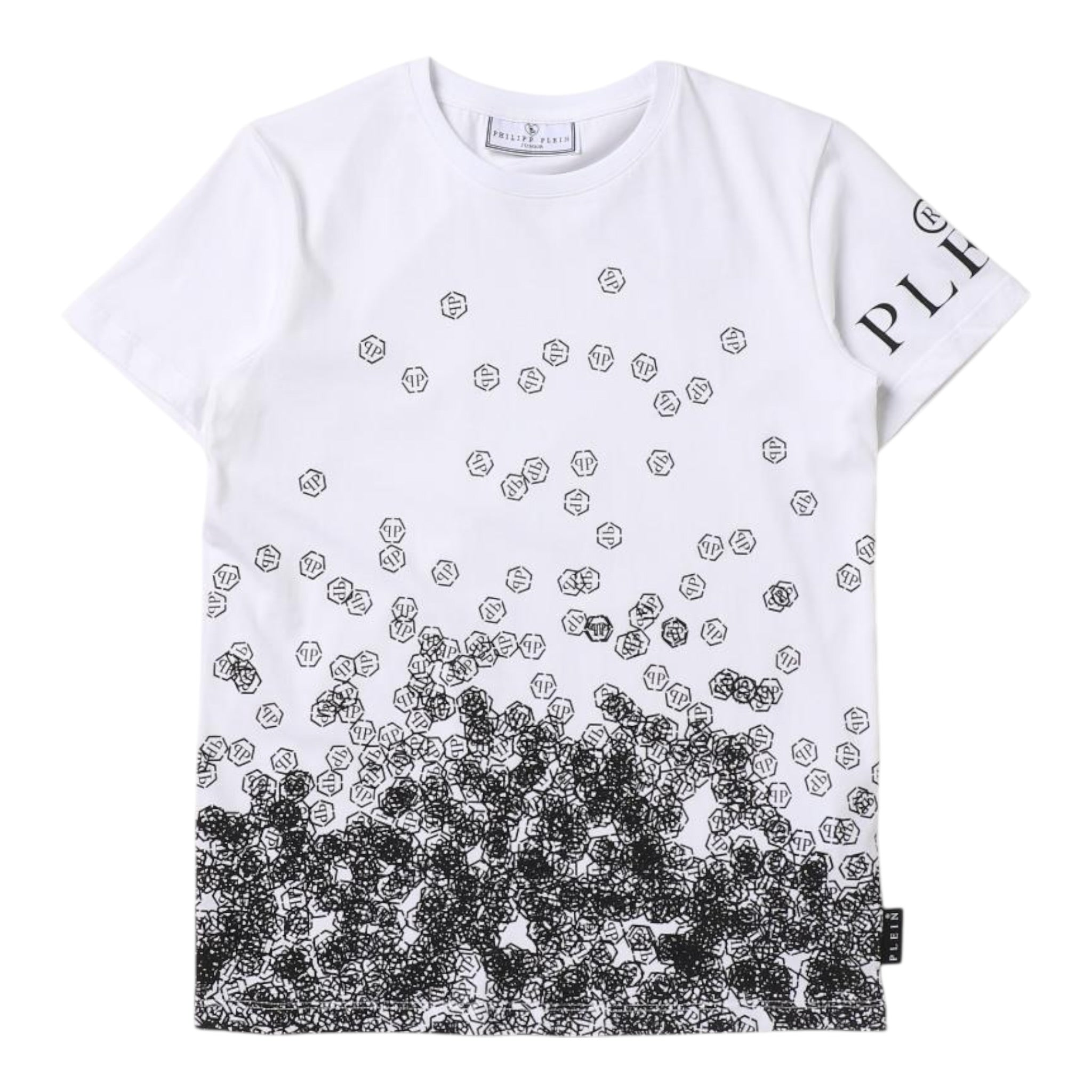Philipp Plein T-Shirt Girocollo tinta unita con Stampe Bianco per Bambino 2PM007 BIANCO PHILIPP PLEIN 