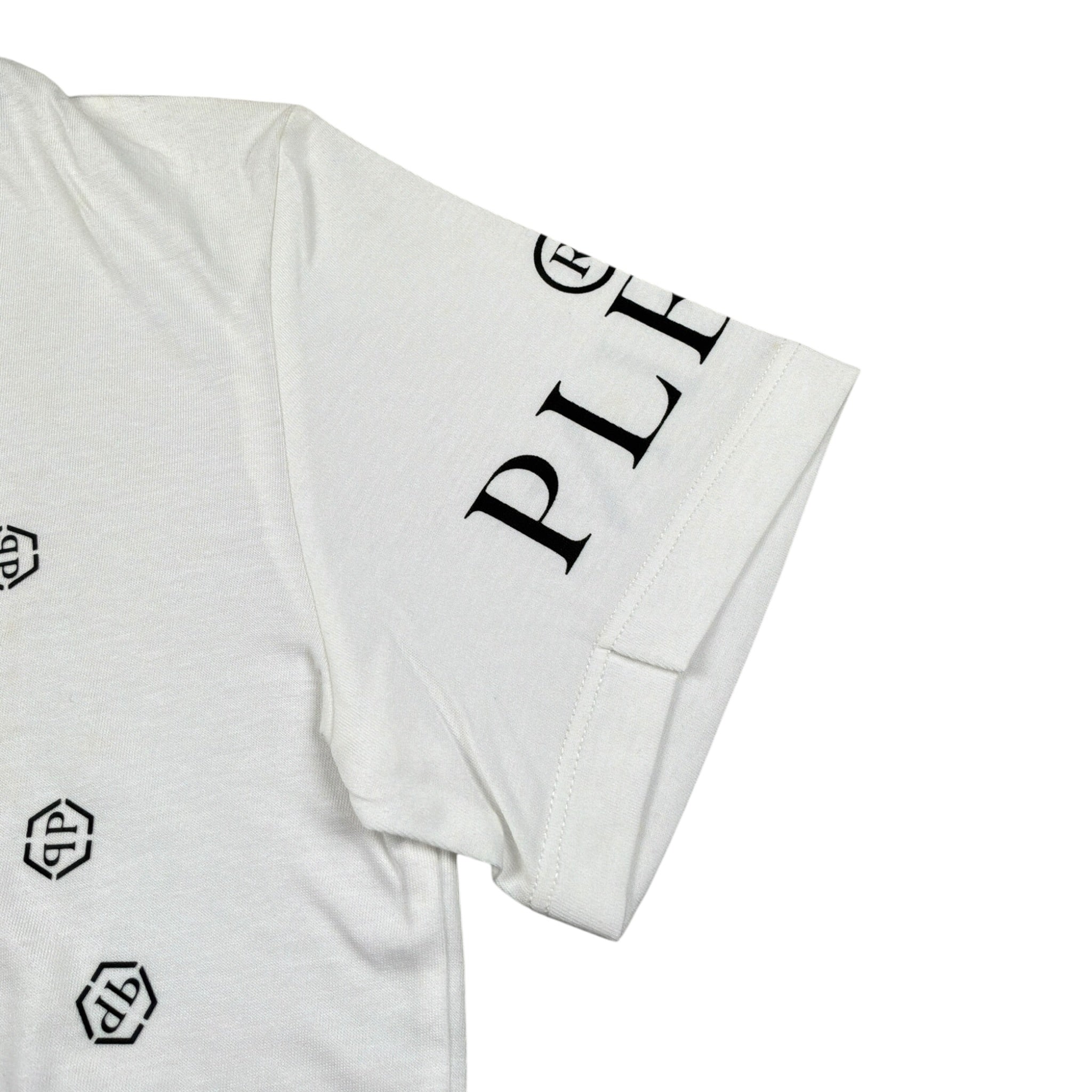 Philipp Plein T-Shirt Girocollo tinta unita con Stampe Bianco per Bambino 2PM007 BIANCO PHILIPP PLEIN 