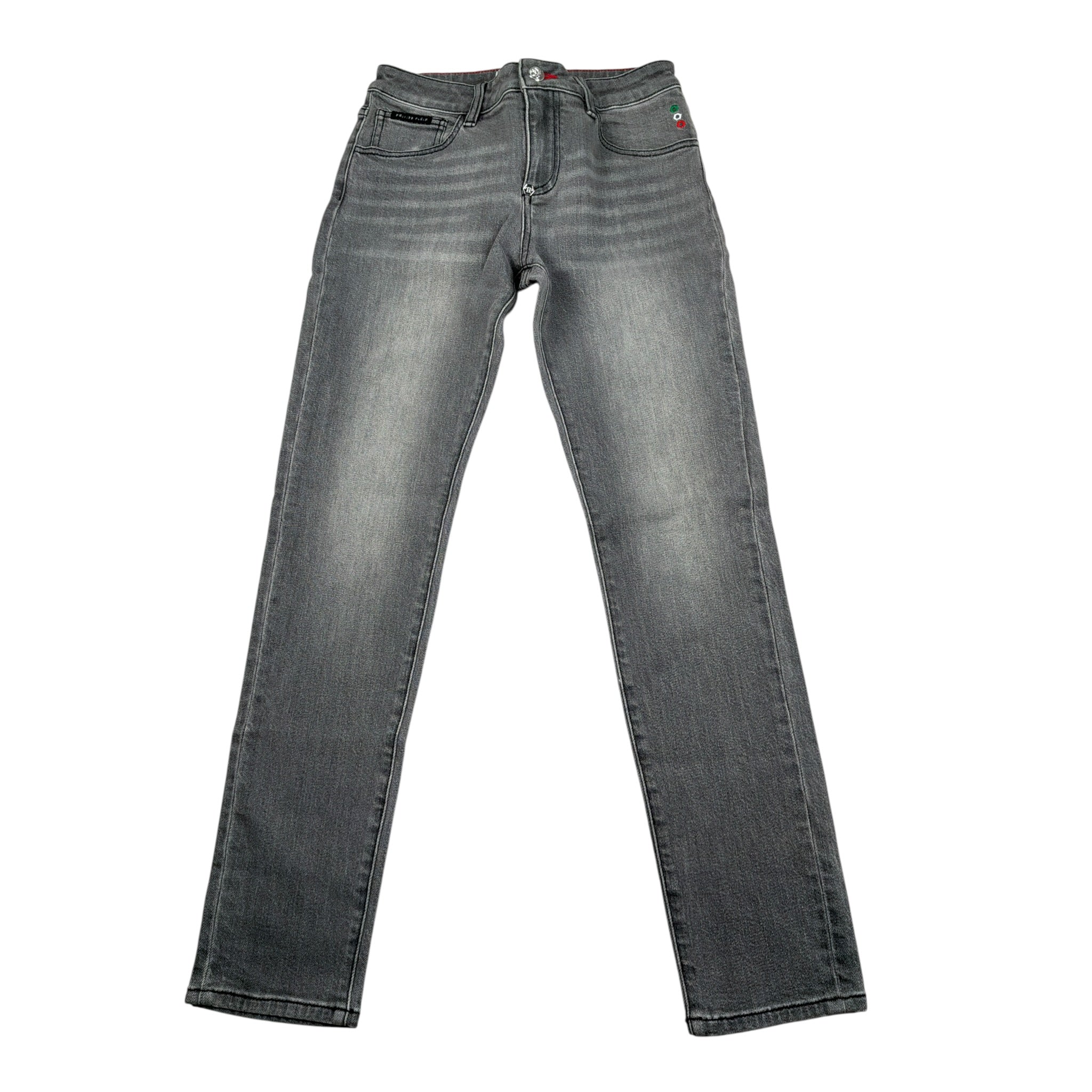 Philipp Plein Jeans tinta unita con 5 Tasche Grigio per Bambino 2RP000 GRIGIO PHILIPP PLEIN 
