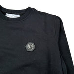 Philipp Plein Felpa Chiusa Girocollo tinta unita Nero per Bambino 31038 NERO PHILIPP PLEIN 