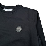 Philipp Plein Felpa Chiusa Girocollo tinta unita Nero per Bambino 31038 NERO PHILIPP PLEIN 