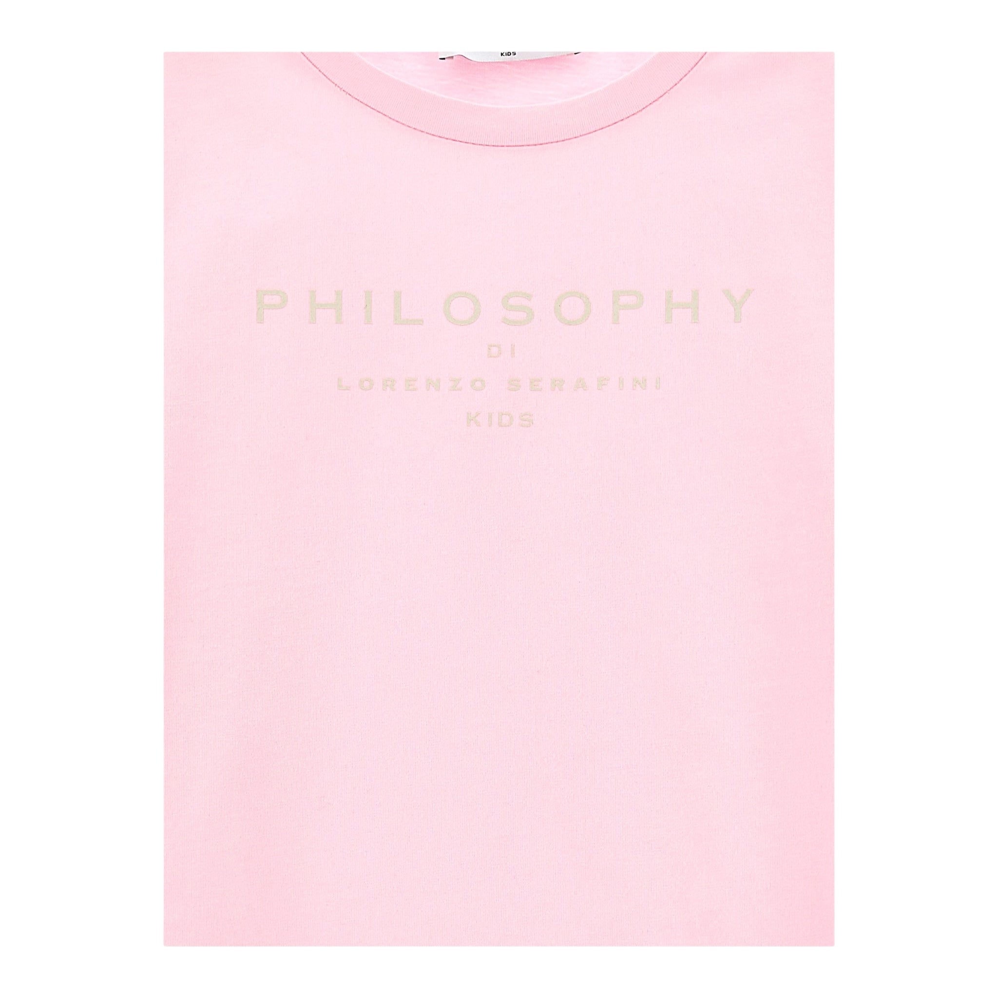 Philosophy T-Shirt Girocollo Tinta Unita con Stampa per Bambina I1E605 ROSA PHILOSOPHY 