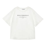Philosophy T-Shirt Girocollo Tinta Unita con Stampa per Bambina I1E605XXX BIANCO PHILOSOPHY 